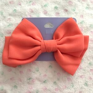 Claire's Peach Orange Hair Bow Clip Large Size